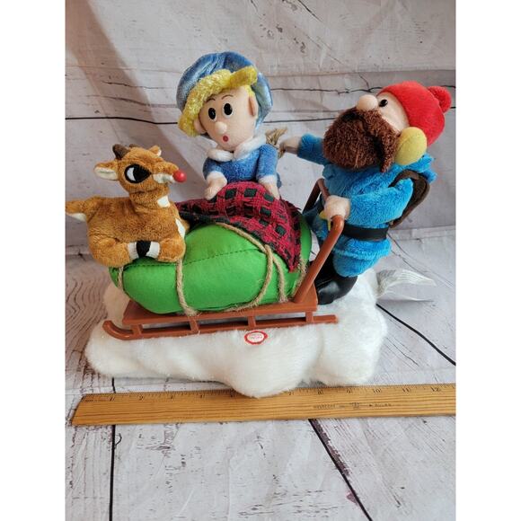 Gemmy Rudolph The Red Nosed Reindeer Herney& Yukon Cornelius Sleigh Working - Picture 10 of 12